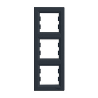 Vertikálny 3gangový rám pre trojzásuvku Asfora antracit