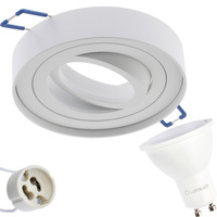 Sada HALOGEN Tuba Spot Movable MIDI GU10 Round White 20mm + LED GU10 6W 3000K LUMILED