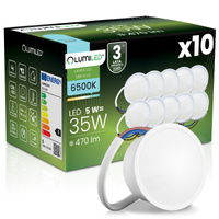 10x vložka LED svietidla INSERT Žiarovka reflektorového modulu 5W = 35W 470lm 6500K, studená biela 120° LUMILED