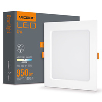 LED panel Zapustené svietidlo na zapustenú montáž 12W 1400lm 4000K, neutrálna biela Videx