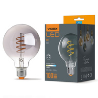 LED žiarovka E27 G95 Sphere 4W 100lm 1800K teplá biela 360° FILAMENT Smoke Dimmable Videx