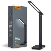 Stolná LED lampa 18W 700lm 6500K studená biela čierna stmievateľná Videx