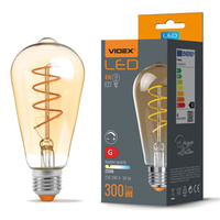 LED žiarovka E27 ST64 Edison 4W = 28W 300lm 2200K teplá biela 360° FILAMENT Amber Stmievateľná Videx