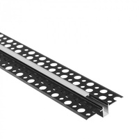 Hliníkový LED profil pre sadrokartón REGIPS Zapustená zapustená montáž Čierna 2 m s matným difúzorom pre LED pásy + krytky Ecolight GPW series