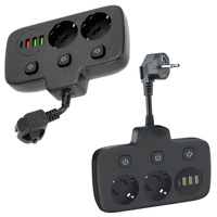 Sieťová rozdeľovacia zástrčka 2x uzemnená zásuvka Napájací pásik 3x prepínač USB-C Linea PRO Kobi