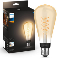 LED žiarovka E27 Edison ST72 7,2W = 40W 550lm 2100K teplá biela FILAMENT SMART Smart Bluetooth ZigBee White Philips HUE