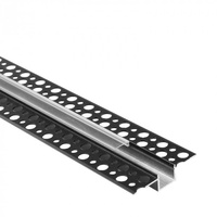 Hliníkový LED profil pre sadrokartón REGIPS Zapustená zapustená montáž Čierna 1m s priehľadným difúzorom pre LED pásy + krytky Ecolight GP series