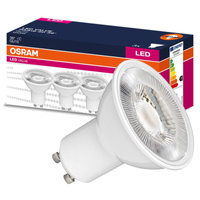 3x LED PAR16 reflektor GU10 4,5W = 50W 350lm 6500K, studená biela 36° VALUE Osram