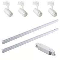 Súprava zbernicovej lišty 3-fázová lišta + 4x GU10 reflektor biely MILANO Sanico Goldlux