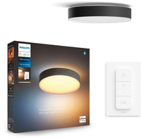 Plafond LED stropné svietidlo na povrchovú montáž 19,2 W 2450 lm IP20 White Ambiance TW Black 38 cm Smart SMART Zigbee Bluetooth Enrave Philips HUE