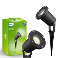 Reflektor GU10 IP44 čierny s puklicami Záhradná lampa Philips