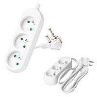 Sieťový predlžovací kábel 3x uzemnená zásuvka Power Strip 1,5 m biela Linea Kobi