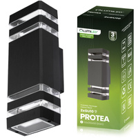 Záhradné nástenné svietidlo zhora nadol GU10 Black PROTEA LUMILED