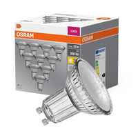 10x LED PAR16 reflektor GU10 4,3W = 50W 350lm 2700K, teplá biela 36° BASE Osram