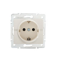 Elektrická zásuvka jednoduchá 16A s uzemnením štvorcová béžová LOGI Kanlux