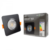 Zapustené LED svietidlo na zapustenie 3W / 5W / 7W CCT Black Square DOWNLIGHT Ecolight