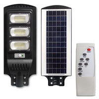 Solárne LED záhradné pouličné svietidlo 150W 6000K studené so senzorom pohybu a súmraku čierne IP65 Masterled