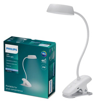 Stolná LED lampa 3W 175lm 4000K USB Clip White Donutclip DSK201 Philips