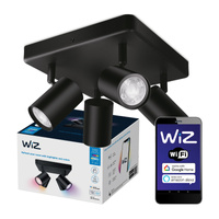 Stropné svietidlo LED SPOT Black 4x 5W WHITE + RGB SMART WiFi WiZ