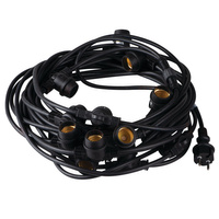 Záhradné osvetlenie Girland Vonkajšia osvetľovacia reťaz 15x E27 IP44 15m čierna GRL Kanlux