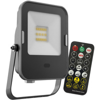 LED reflektor 10W 800lm 3000K IP65 čierny so senzorom pohybu a súmraku + diaľkové ovládanie KOBI MHNC