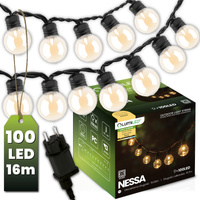 Záhradné vonkajšie osvetlenie Girland Chain 16m 100x LED 3000K NESSA LUMILED