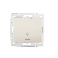 Spínač NO pre zvonček osvetlený 10A Štvorcový béžový LOGI Kanlux