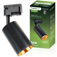 GU10 čierno-zlaté svetlo SAGI pre jednofázové prípojnice LUMILED