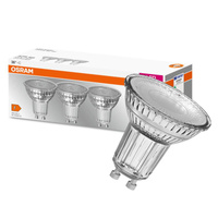 3x LED PAR16 reflektor GU10 6,9W = 80W 575lm 6500K, studená biela 36° BASE Osram