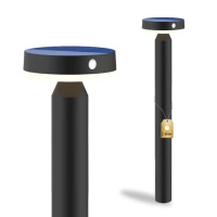 Solárna záhradná lampa LED s riadením stojaceho dekoratívneho senzora PIR 4000K Lampa USB-C IP44 čierna