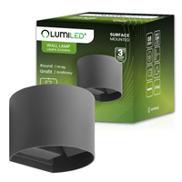 Záhradné nástenné svietidlo LED G9 nastaviteľné okrúhle hore dole grafitové PYXIS LUMILED