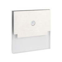 Schodiskové svietidlo LED 0,8 W 13 lm 3000 K 12V, teplá biela štvorcový senzor pohybu a súmraku Silver Sabik Kanlux