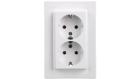 Asfora dvojité zásuvky w/u SCHUKO 2P+Z biela (diy) EPH9901121