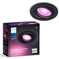 Zapustená LED dióda na zapustenie 4,2 W 400 lm IP20 Biela a farebná Ambiance RGB + TW Black Smart SMART Zigbee Bluetooth Centura Philips HUE