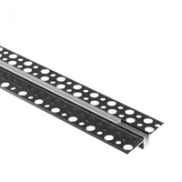 Hliníkový LED profil pre sadrokartón REGIPS Zapustená zapustená montáž Čierna 2 m s priehľadným difúzorom pre LED pásy + krytky Séria Ecolight GPW