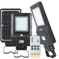 Solárne LED priemyselné pouličné svietidlo 40W 6000lm 4000K neutrálna biela so senzorom pohybu a súmraku IP65 čierna ulica Kobi