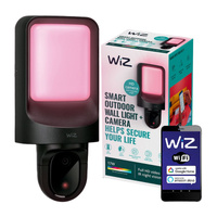Vonkajšie nástenné LED svietidlo s kamerou 37,5 cm RGB SMART WiFi WiZ