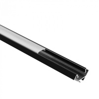 Hliníkový rohový LED profil čierny 2 m s matným difúzorom pre LED pásy + krytky Ecolight série R