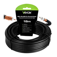Anténny koaxiálny kábel Copper Gel CU Terrestrial 4K Full HD Black 15M VAYOX