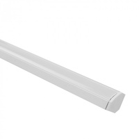 Hliníkový rohový LED profil povrchová montáž biely 2 m s tienidlom z mliečneho skla pre LED pásy + krytky Ecolight série R