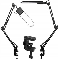 Stolová nastaviteľná stolová lampa LED 7W 480lm 4500K neutrálna biela školský nočný spínač Clip On/Off Black Alina Masterled