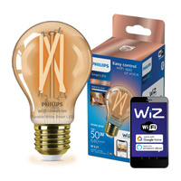 LED žiarovka E27 A60 7W = 50W 640lm 2000-5000K TW FILAMENT Amber Smart SMART WiFi Bluetooth App WiZ Philips