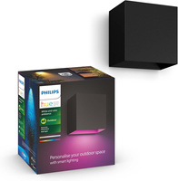 Záhradné nástenné LED vonkajšie fasádne svietidlo 8W 590lm IP44 Biela a farebná Ambiance RGB + TW Black Smart SMART Zigbee Bluetooth Resonate Philips HUE