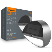 Solárna lampa so senzorom 500lm 5000K neutrálna biela 120° 3,2V IP54 IK07 Povrchová montáž čierna VIDEX