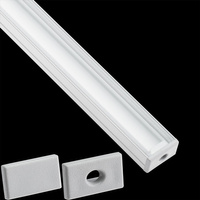 eloxovaný hliníkový profil pre LED KM35 Silver Povrchová montáž 1 m + priehľadný kryt + koncovky