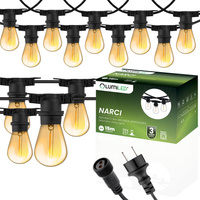 Záhradná vonkajšia svetelná reťaz Girland 15m 30x žiarovky E27 1,3W 2200K NARCI Lumiled