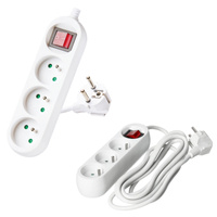 Sieťový predlžovací kábel 3x uzemnená zásuvka Power Strip On/Off Switch 3m White Linea Kobi