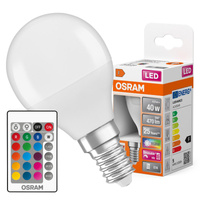 LED žiarovka P47 guľka E14 4,9W = 40W 470lm 2700K RGBW 200° stmievateľná Pilot Retrofit Filament Osram