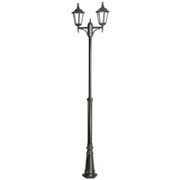 Záhradná lampa Vonkajšia tyčová lampa E27 Retro Classic OGMWN 2 195-295cm čierna Su-Ma