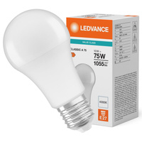 LED žiarovka E27 A60 10W = 75W 1055lm 4000lm neutrálna biela 180° Ledvance